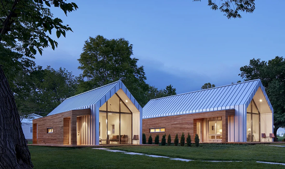 Casas modernas con ventanas grandes
